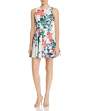 Aqua Botanical Print Fit-and-Flare Dress - 100% Exclusive | Bloomingdale's (US)
