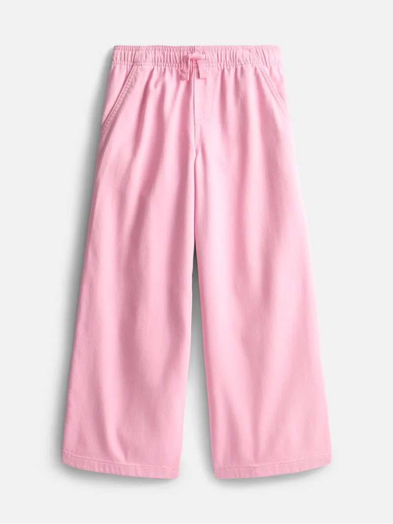 Wonder Nation Girls Twill Wide Leg Pant, Sizes 4-18 & Plus | Walmart (US)