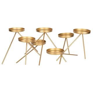 Stratton Home Decor Modern Gold Metal Candle Holder Centerpiece S39185 | The Home Depot