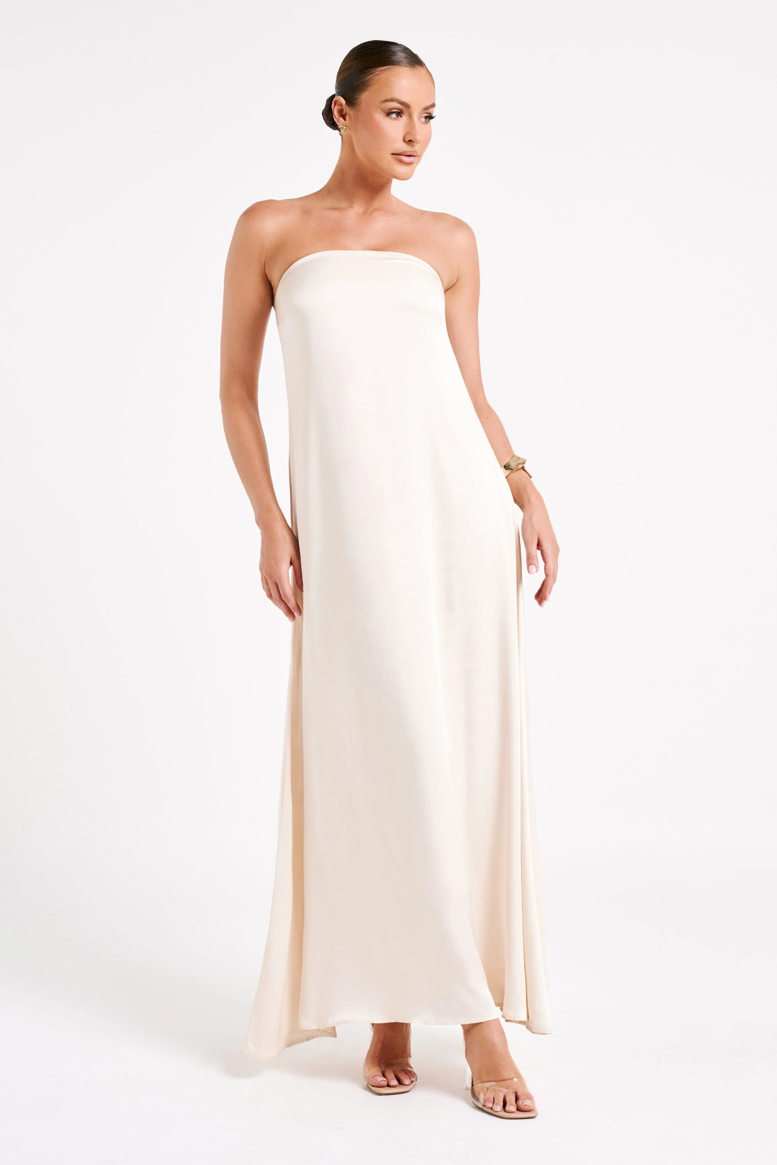 Luisa Strapless Maxi Dress - Sand | MESHKI US