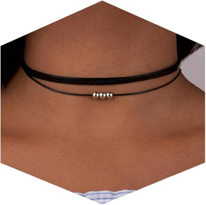 Fesciory Black Necklace for Women, Adjustable Daily Goth Jewelry Gift | Adjustable Fit, Close-Fit... | Amazon (US)