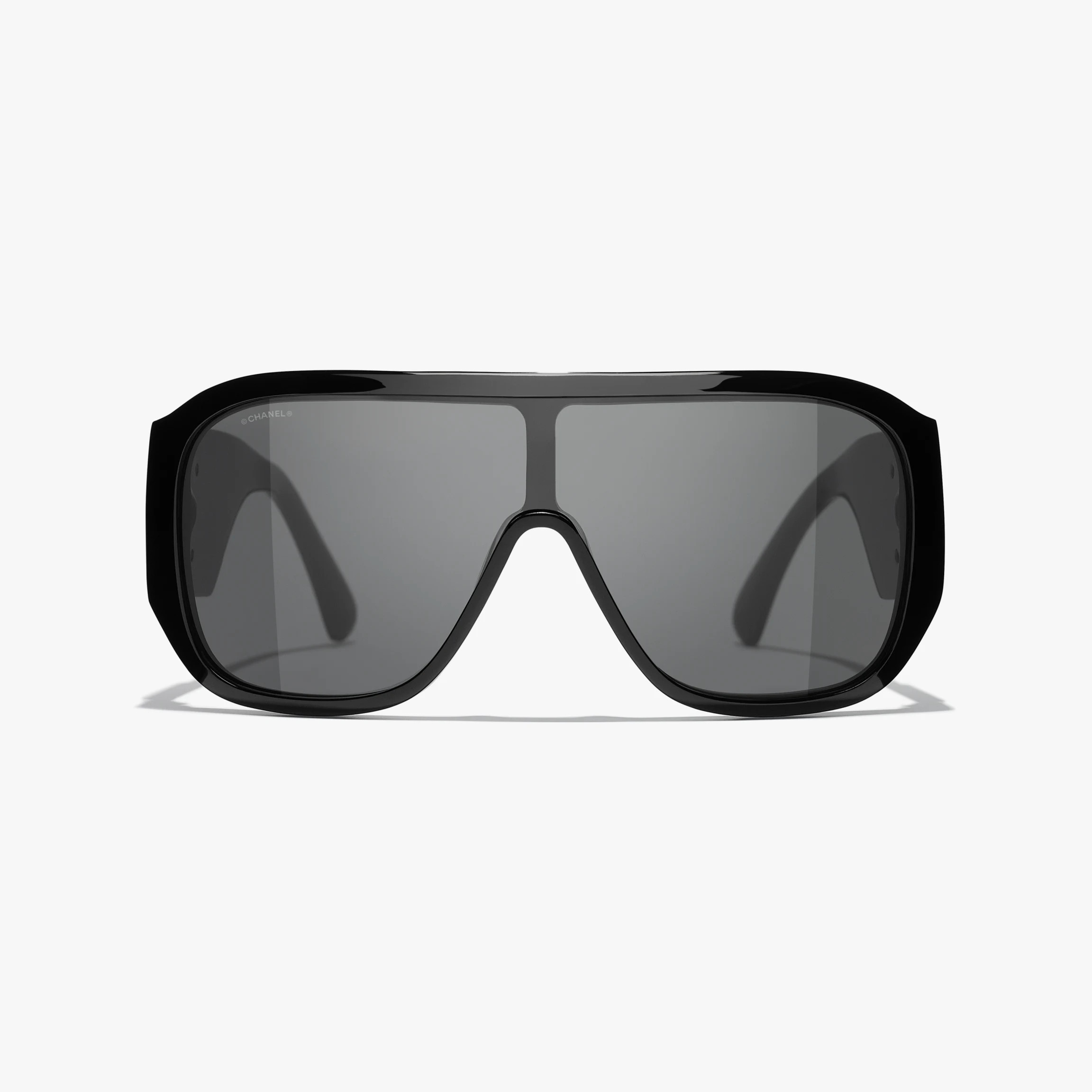 Sunglasses: Shield Sunglasses, acetate & strass — Fashion | CHANEL | Chanel, Inc. (US)