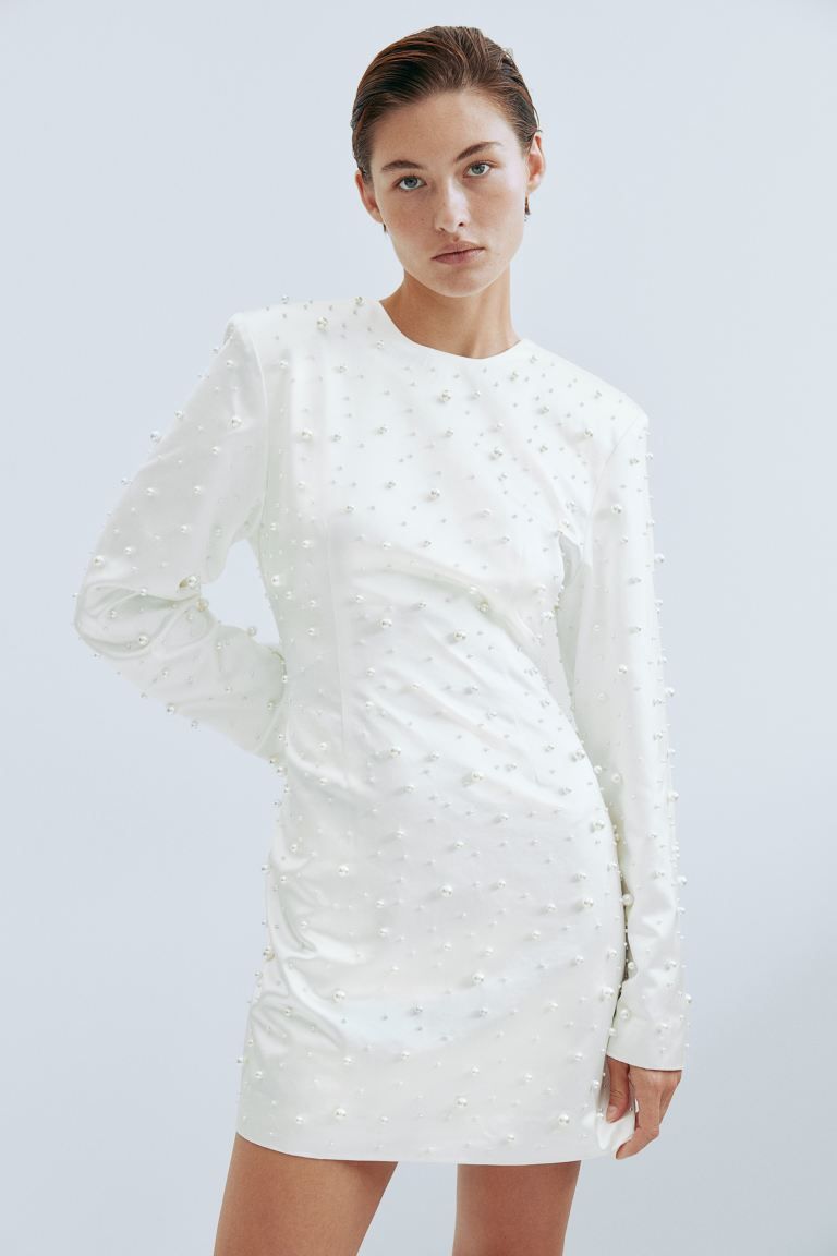 Bead-embellished Satin Dress | H&M (US + CA)
