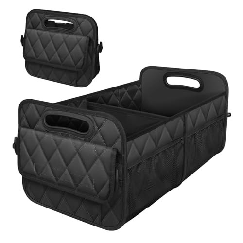 Deosk Car Trunk Organizer for SUV, Car Organizers and Storage with 6 Pocket, Car Accessories for Women/Men 50LWaterproof Polyester Trunk Organizer, Black | Amazon (US)