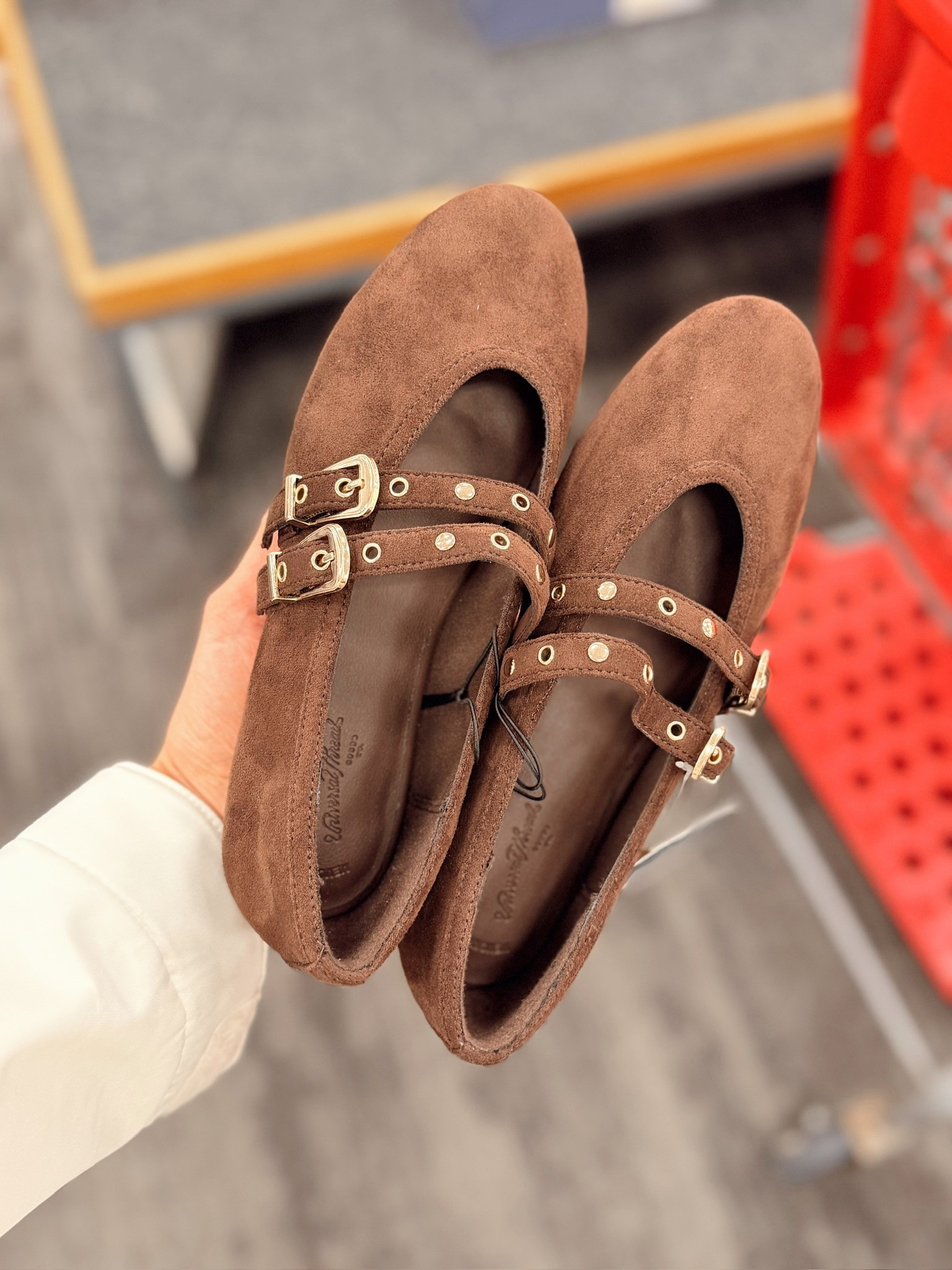 @Target Found these at Target 🍂 Brown suede Mary Jane flats with a studded double buckle strap — such a good fall shoe.

True to size. Linked below!

#LTKootd #LTKSeasonal #LTKWorkwear
