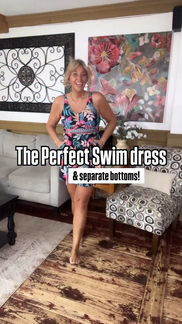 The perfect 👌🏻 swim dress with pockets + separate bottoms for easy bathroom breaks! Oh, and it’s fade resistant!! I’m wearing my true size 12 and it’s a perfect fit. 

#LTKSeasonal #LTKMidsize #LTKOver40