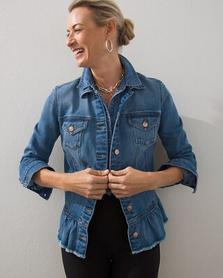 Indigo Peplum Denim Jacket | Chico's
