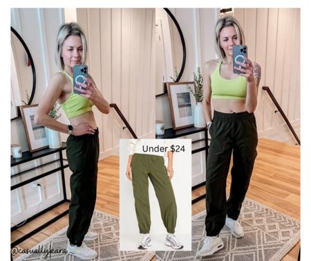 I am wearing XS in these cargo joggers. I’m 5’5”. These are a really cute fit, sort of like wind breaker track suit material. My sneakers are available! Several colors marked down. I sized down 1/2 size.

#LTKsalealert #LTKover40 #LTKshoecrush