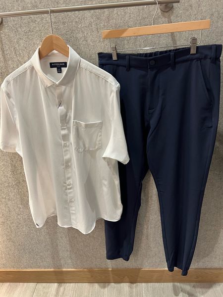 Use code sarahrose15 for 15% off through April 15th  Perfect spring/summer date night look for him - jogger pants with stretch and short sleeve white button up - both made of  stretch sweat wicking performance fabric. #mensfashion #mensstyle 

#LTKSeasonal #LTKsalealert #LTKmens