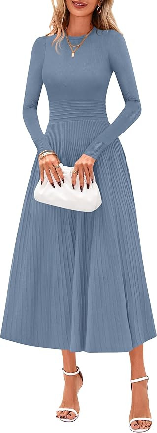 PRETTYGARDEN Womens Sweater Dress 2026 Long Sleeve Elegant Knit A Line Fall Wedding Guest Cocktai... | Amazon (US)