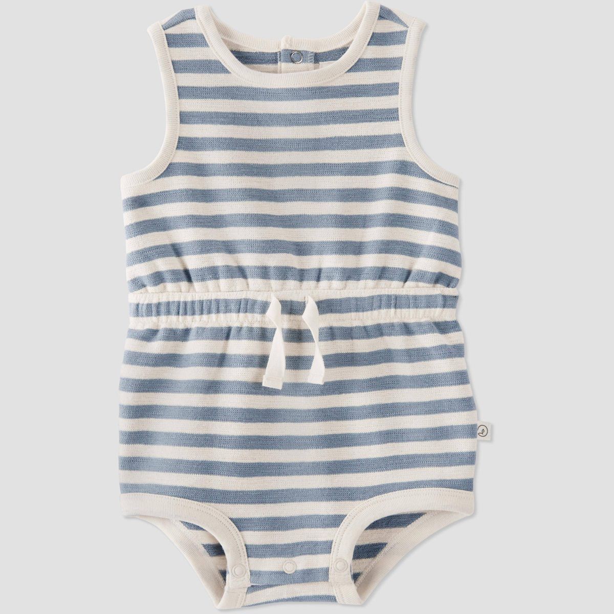 Little Planet by Carter's Organic Baby Striped Romper - Gray Newborn | Target