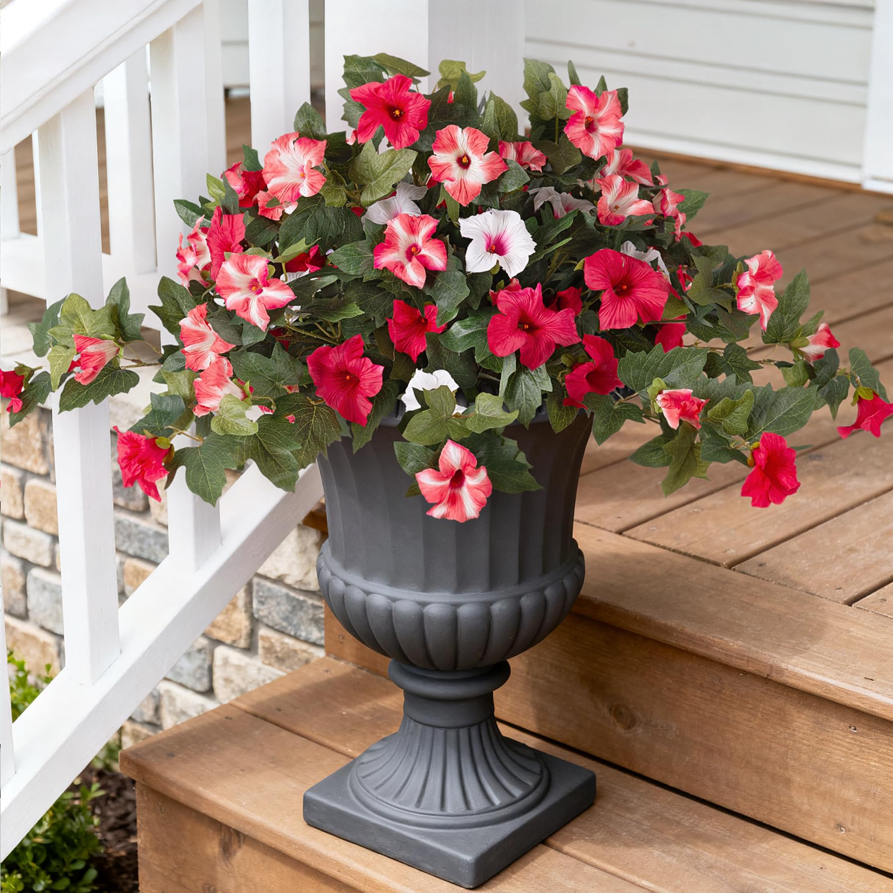 2PCS Artificial Petunia Flowers for Outdoors, Fake Flowers for Outdoor Planters UV Resistant Faux... | Amazon (US)