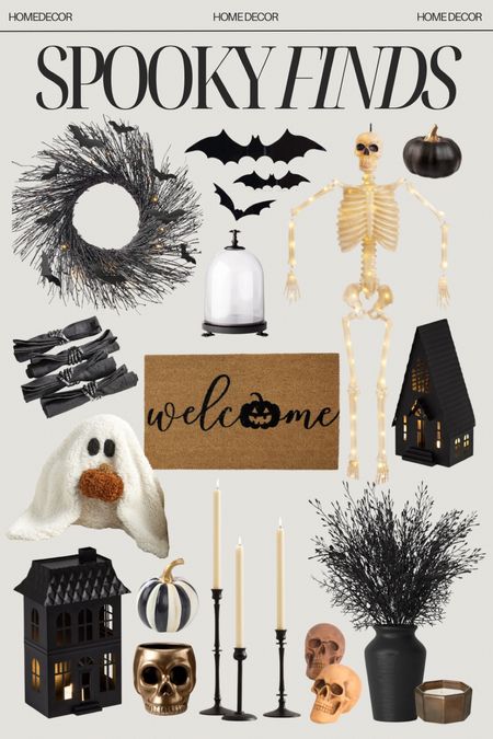 Spooky finds!!
Halloween decorations, Target finds, Halloween decor, Pottery Barn, home decor, Halloween wreath, skeleton, skull, pumpkin, ghost pillow, bats

#LTKfindsunder100 #LTKHalloween #LTKhome