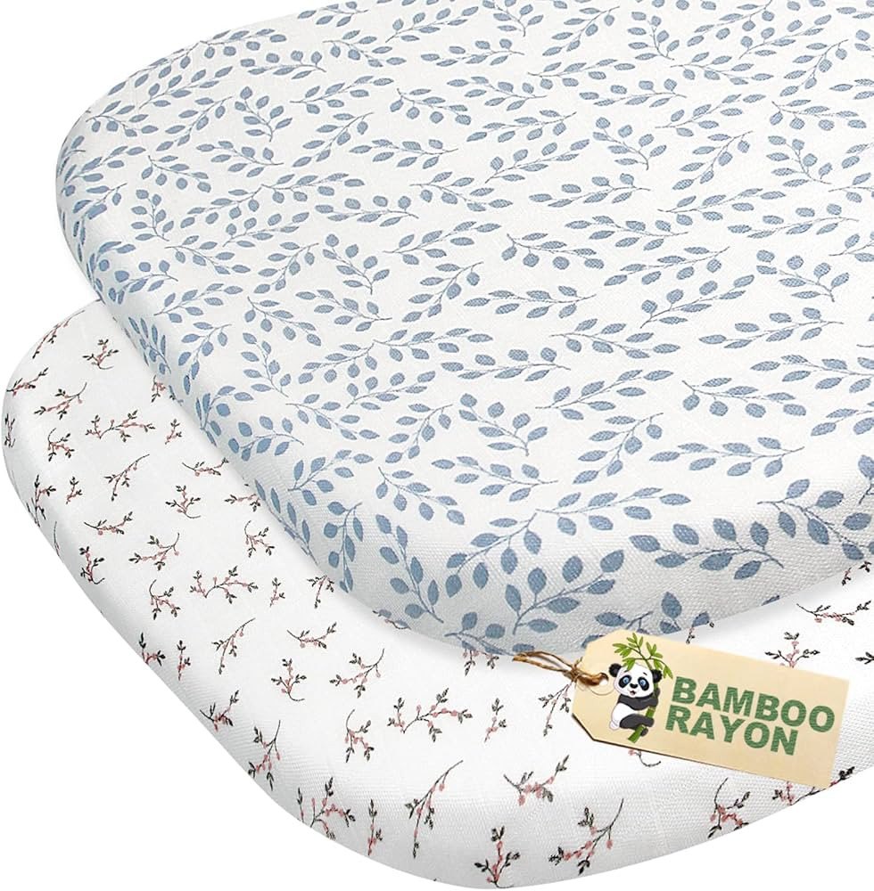 Muslin Bassinet Sheet for Baby Girl Boy, Boho Bassinet Sheets Fitted for Oval Hourglass Rectangul... | Amazon (US)
