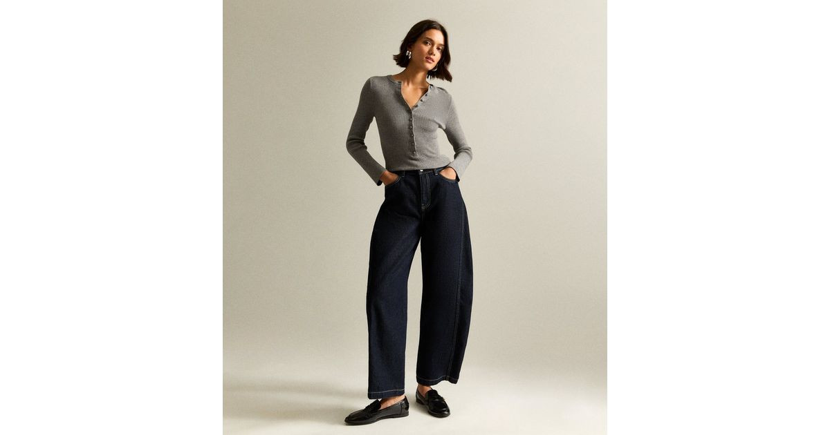 Navy Balloon Leg Denim Jeans | New Look | New Look (UK)