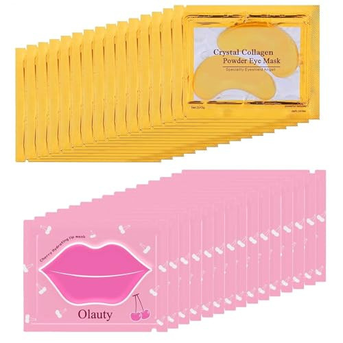 30 Pairs Lip Mask & Under Eye Mask, 24K Gold Gel Eye Masks,Collagen Moisturizing Lip Masks for Dry Lips,Eye Patches for Puffy Eyes, Effectively Nourishes Lip & Eye Skin Care | Amazon (US)