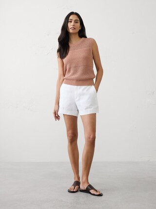 Linen-Blend High-Rise Short | Banana Republic Factory