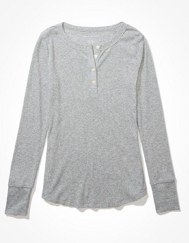 AE Long Sleeve Henley T-Shirt | American Eagle Outfitters (US & CA)