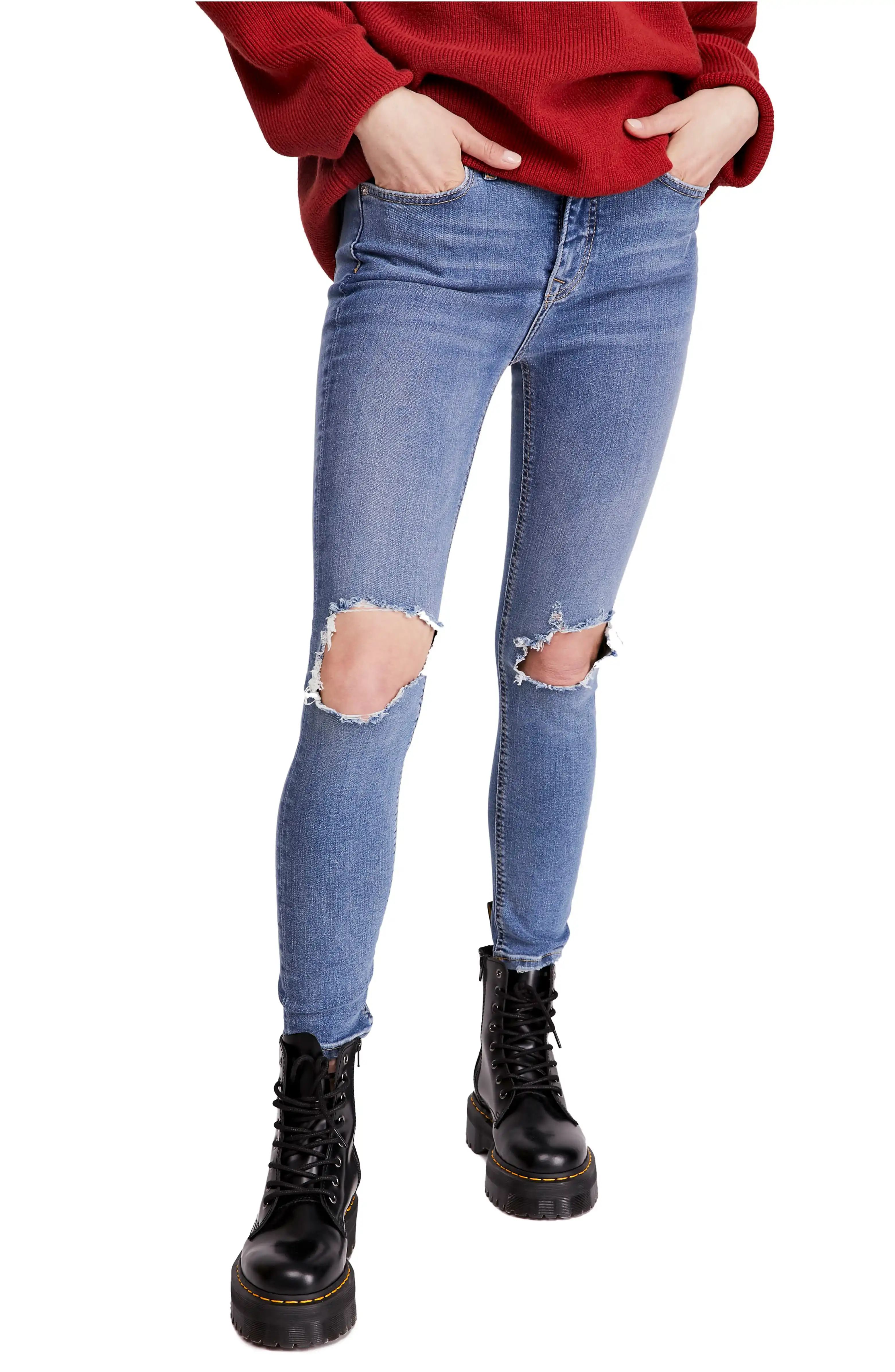 Ripped High Waist Skinny Jeans, Main, color, 410Ripped High Waist Skinny JeansFREE PEOPLESOLD OUT... | Nordstrom
