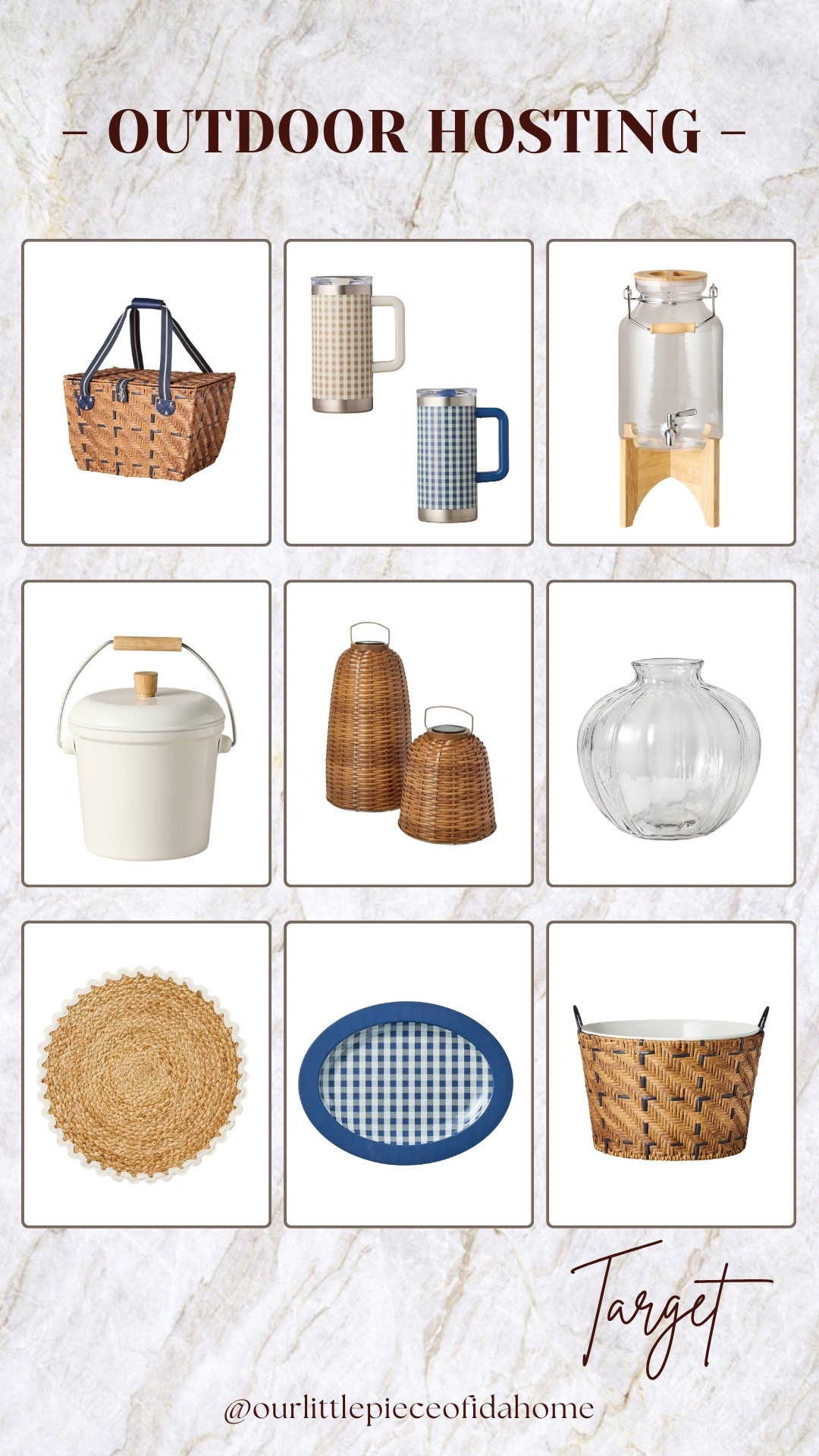 I’m linking all of my favorite outdoor hosting finds from Target. These are the pieces I reach for when I want a backyard gathering to feel relaxed, welcoming, and thoughtfully put together.

From woven baskets and lanterns to gingham serving pieces and drink dispensers, each item adds texture, function, and a timeless summer feel. Simple details like these make outdoor entertaining feel elevated without being complicated.

Everything is linked and ready for your next patio dinner, picnic, or weekend get-together.
@Target 
 

 #LTKU #LTKHome #LTKSaleAlert