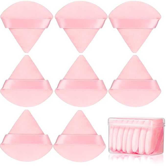 8 Pcs Cotton Powder Puff Face,JASSINS Triangle super soft for Both dry and wet Makeup Setting/Con... | Amazon (US)