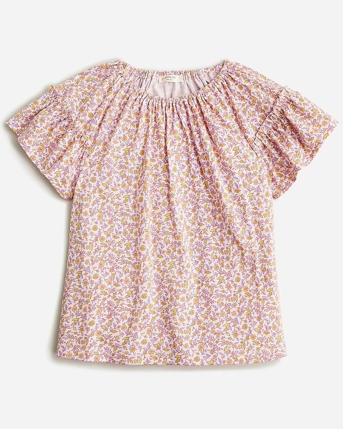 Girls' short-sleeve ruffle-trim  T-shirt | J. Crew US