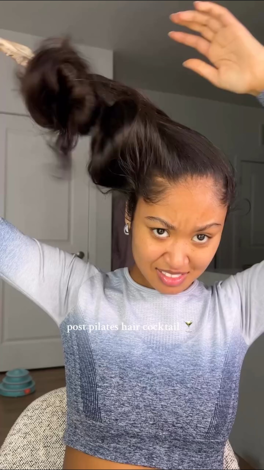 resetting what class tried to ruin🥲 
@lolavie @davinesofficial @dhairboutique 
#pilates #hydratedhair #haircocktail #braids #blasianliv