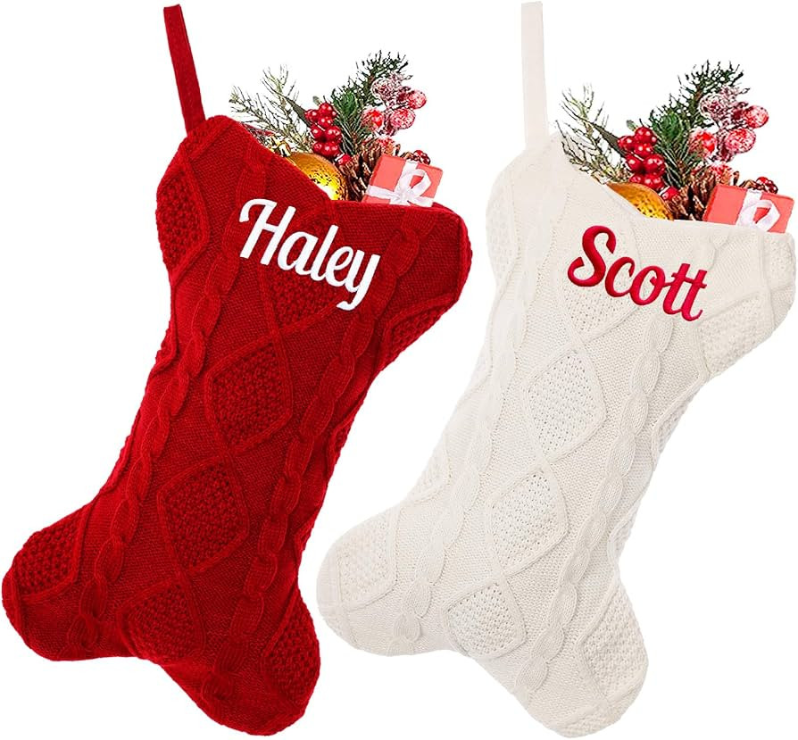1Pc Personalized Dog Christmas Stockings, Custom Embroidered Name Pet Dog Stockings Christmas, Fa... | Amazon (US)