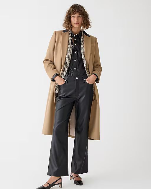 Slim wide-leg pant in faux leather | J.Crew US