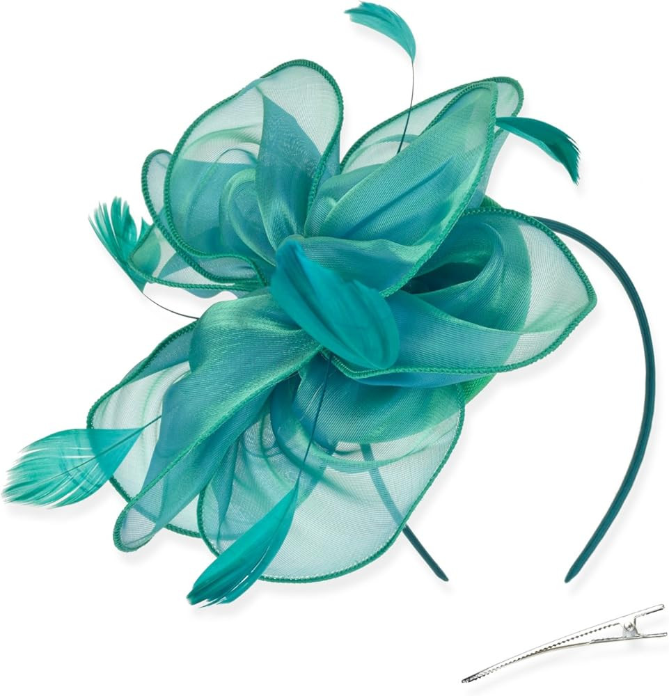 DRESHOW Fascinators Hat Tea Party Headwear Ribbons Feathers on a Headband and a Clip for Women | Amazon (US)