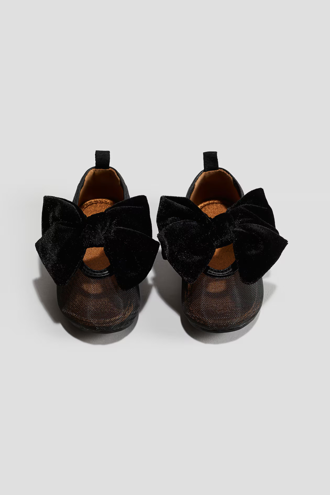 Velvet-bow ballet pumps - Black - Kids | H&M GB | H&M (UK, MY, IN, SG, PH, TW, HK)