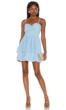 NBD Campbell Mini Dress in Baby Blue from Revolve.com | Revolve Clothing (Global)