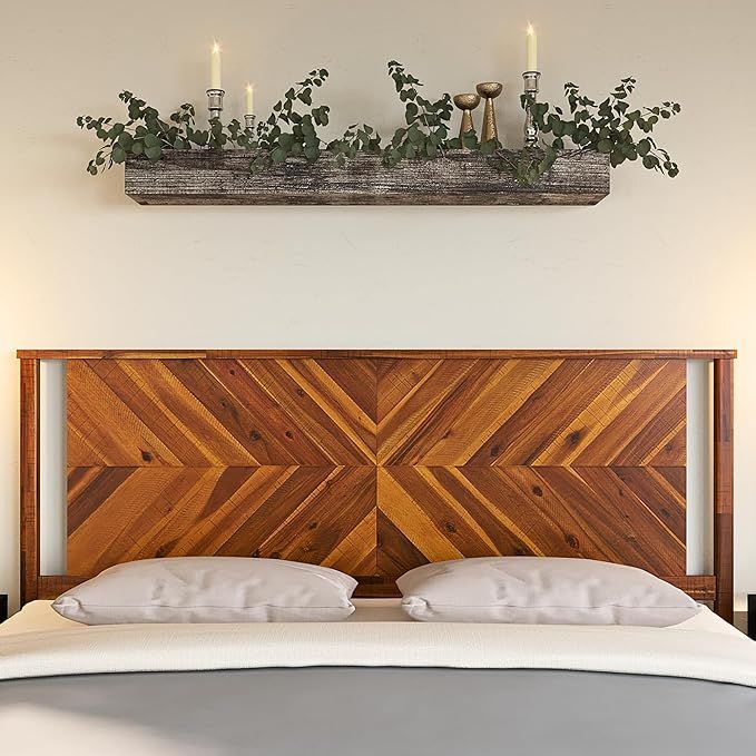 Bme Vivian Headboard ONLY, Rustic & Scandinavian Style with Solid Acacia Wood, Easy Assembly, Kin... | Amazon (US)