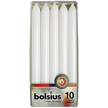 BOLSIUS Dinner Table Candles – 10 Wedding and Holiday Candle Decorations – 10 Inches White Di... | Amazon (US)