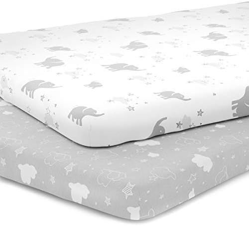 Kids N’ Such Pack N Play Fitted Sheet Set for Pack N Play Mattress Pad, Elephants, Stars, & Clouds,  | Amazon (US)