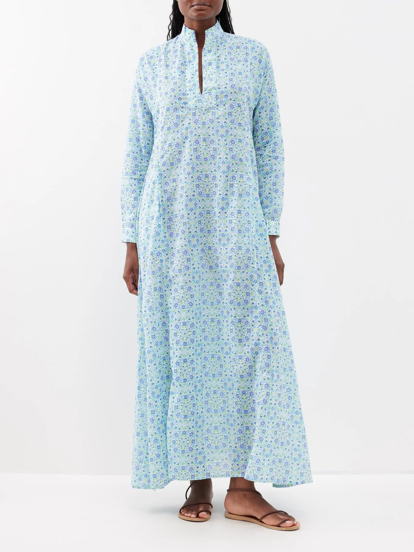 Parvati floral-print cotton-voile kaftan dress | Matches (US)
