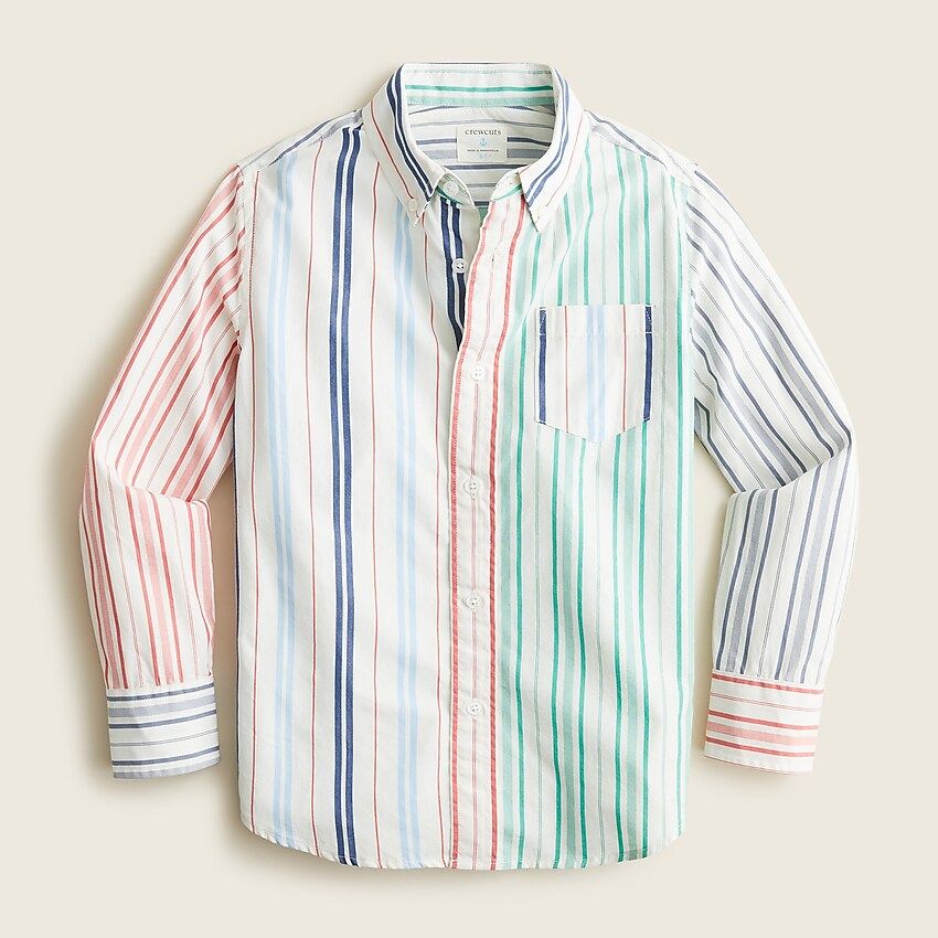 Boys' button-down shirt in mixed stripe | J.Crew US