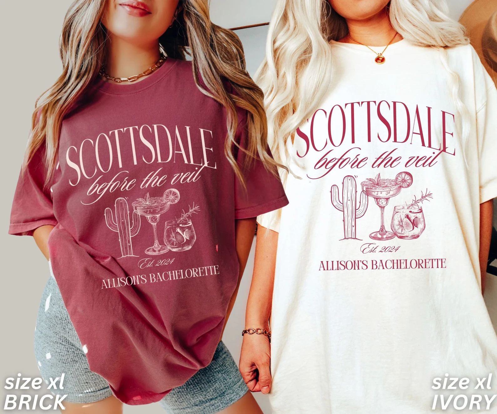Bachelorette Party Shirts, Scottsdale Bachelorette, Custom Bachelorette Shirts, Personalized Luxu... | Etsy (US)