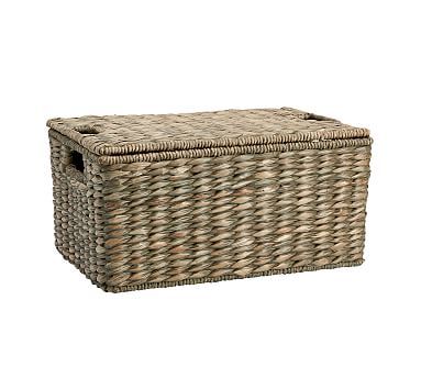 Charleston Handwoven Seagrass Lidded Baskets | Pottery Barn | Pottery Barn (US)