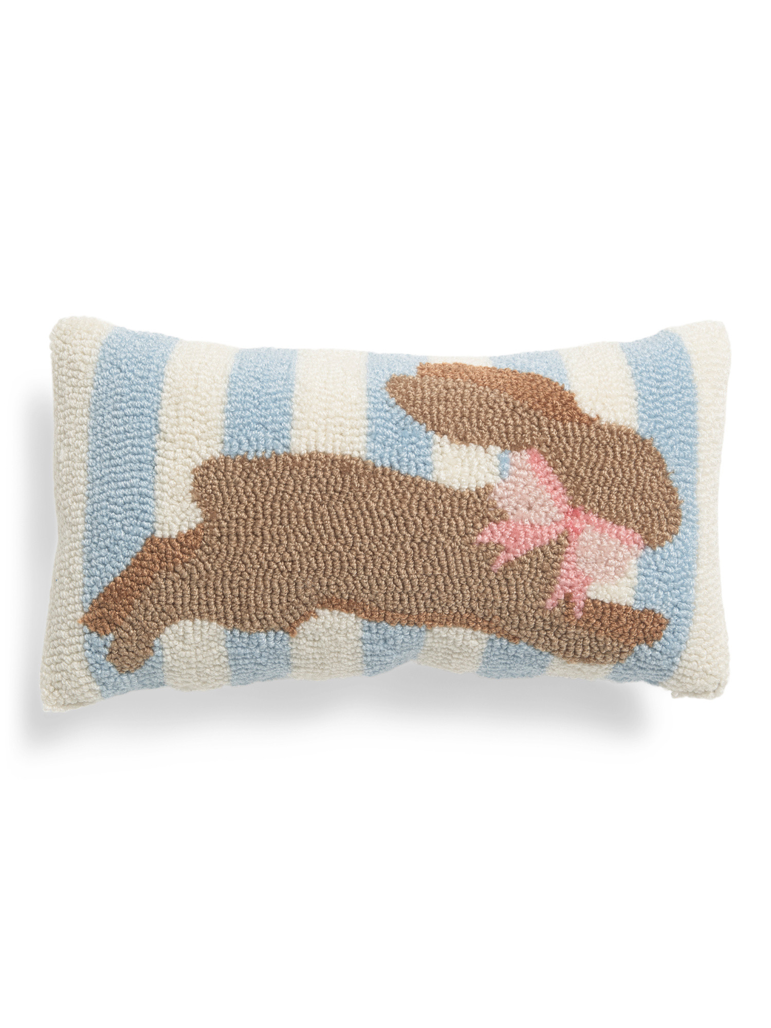 9x16 Hooked Striped Chocolate Bunny Pillow | TJ Maxx