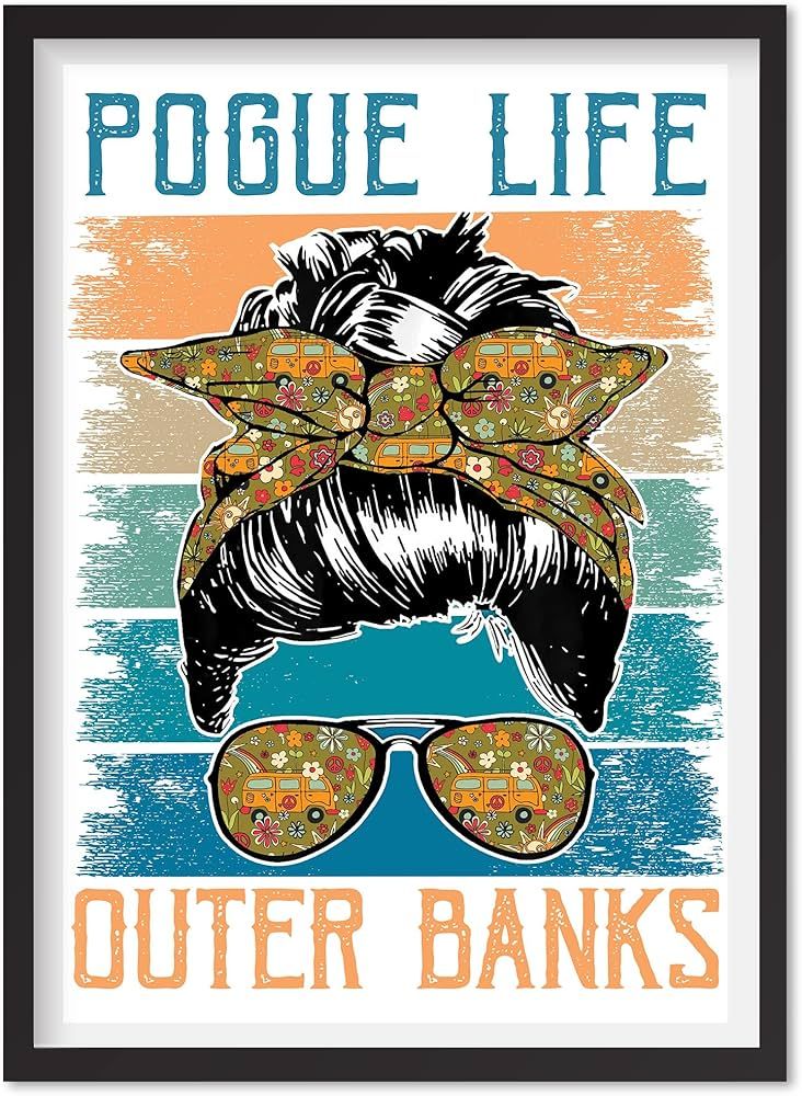 LUUSHOME Pogue Life Outer Banks Wall Art Print Outer Banks Poster Pogue For Life Travel Home Wall... | Amazon (US)