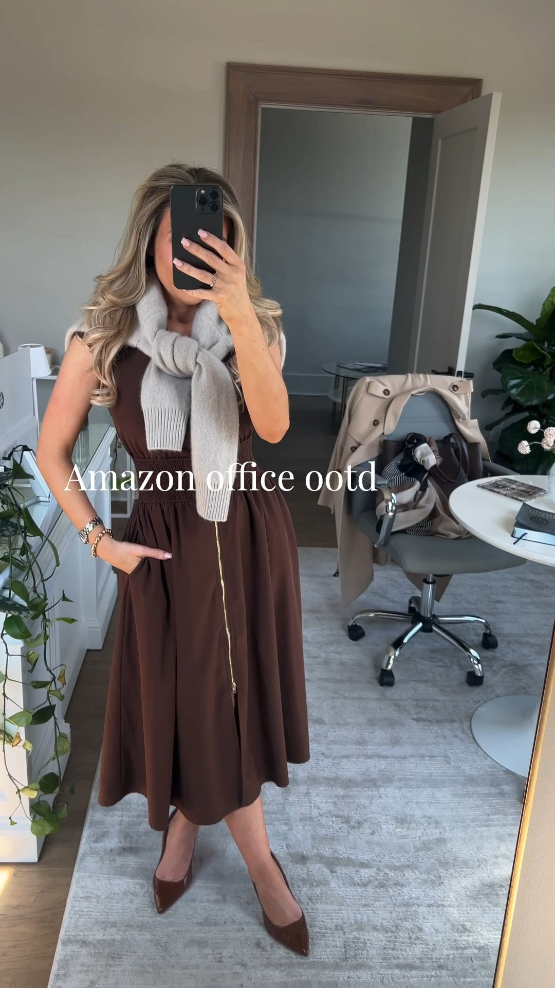LOVE this midi dress from Amazon. It’s perfect for a summer work day! 

Wearing size small. 🫶🏻

#LTKootd #LTKWorkwear