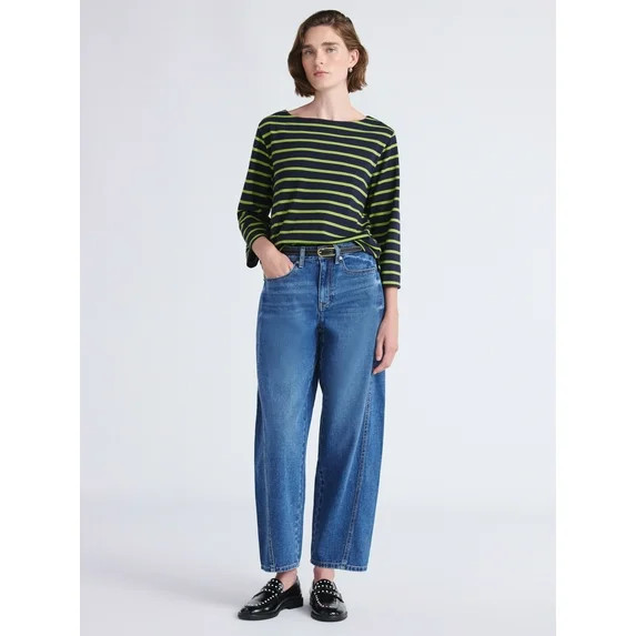 Free Assembly Women's and Women's Plus Barrel Ankle Jeans, 27" Inseam, Sizes 0-26 | Walmart (US)