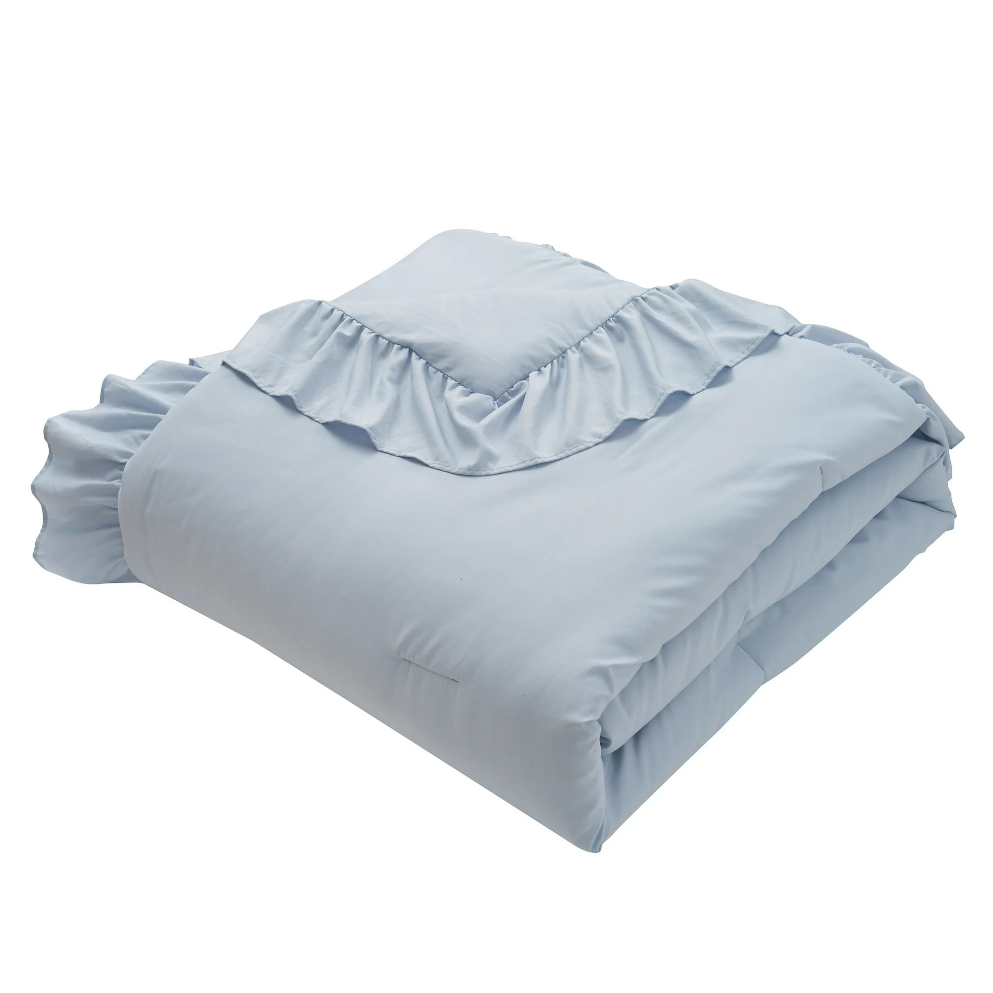 My Texas House Delphine 3-Piece Blue Ruffle Comforter Set, Full/Queen | Walmart (US)