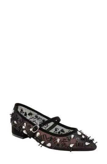 Linea Paolo Maison Embellished Mary Jane Flat in Black at Nordstrom Rack, Size 8.5 | Nordstrom Rack