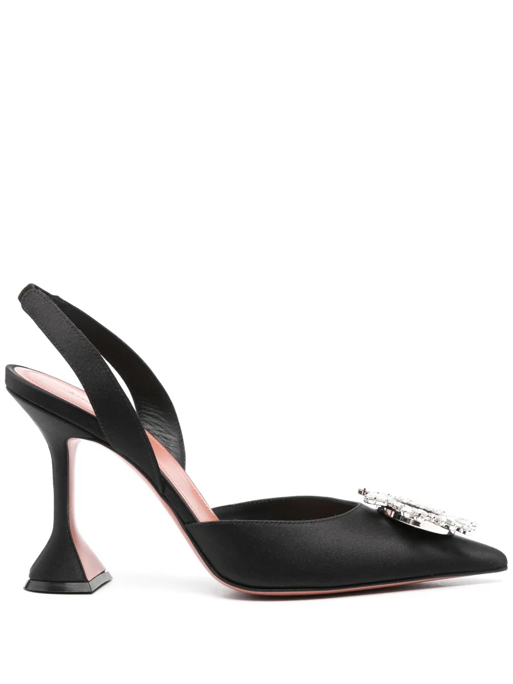 Amina Muaddi 105mm Begum Sling pumps - Black | Farfetch Global