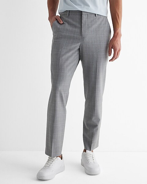 Slim Plaid Modern Tech Dress Pant | Express