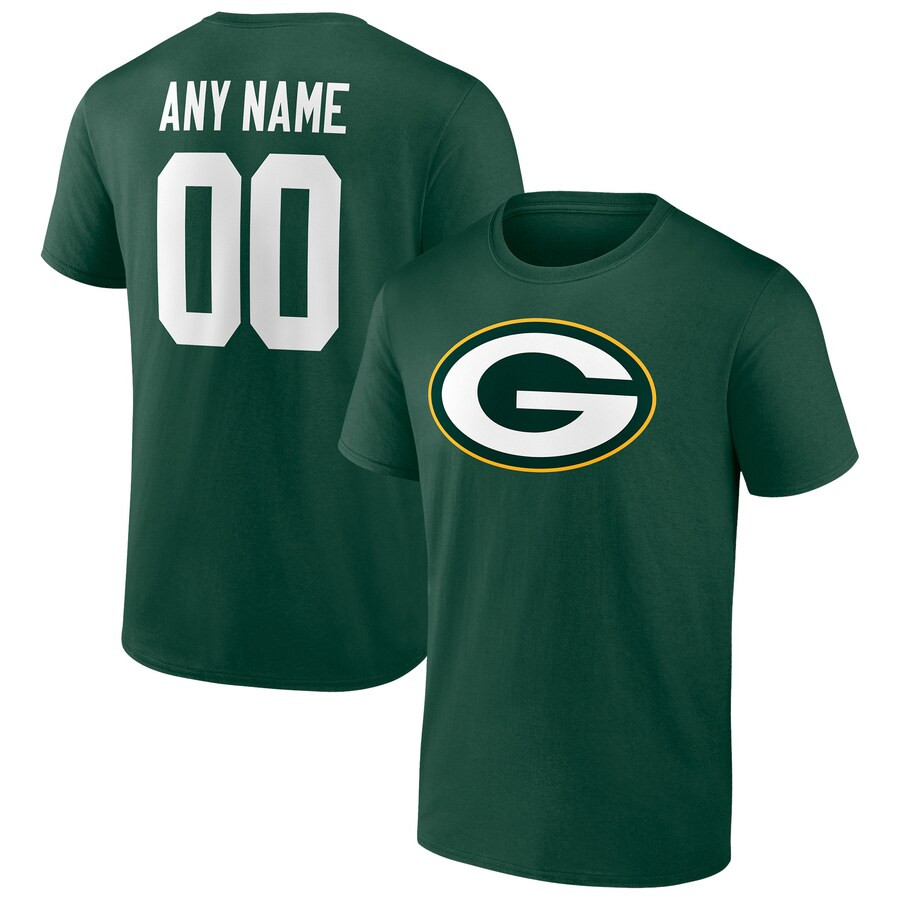 Green Bay Packers Team Authentic Personalized Name & Number T-Shirt - Green | Fanatics