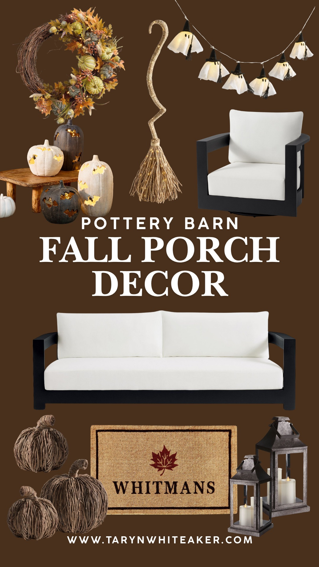 Fall porch season is calling 🍂 Loving these Pottery Barn finds for creating a cozy, festive outdoor space—from glowing pumpkins and lanterns to the cutest ghost garland and fall wreath.

#LTKSeasonal #LTKHome