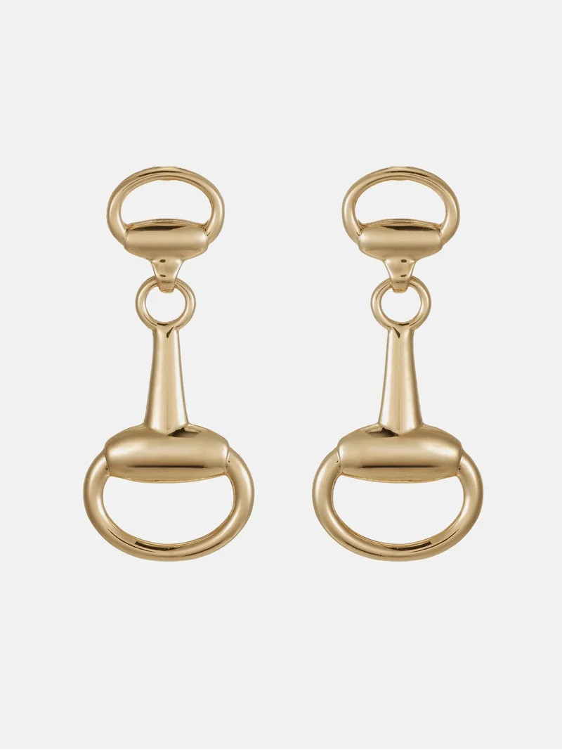 Scenario Horsebit Drop Earrings, Gold-Tone | Walmart (US)